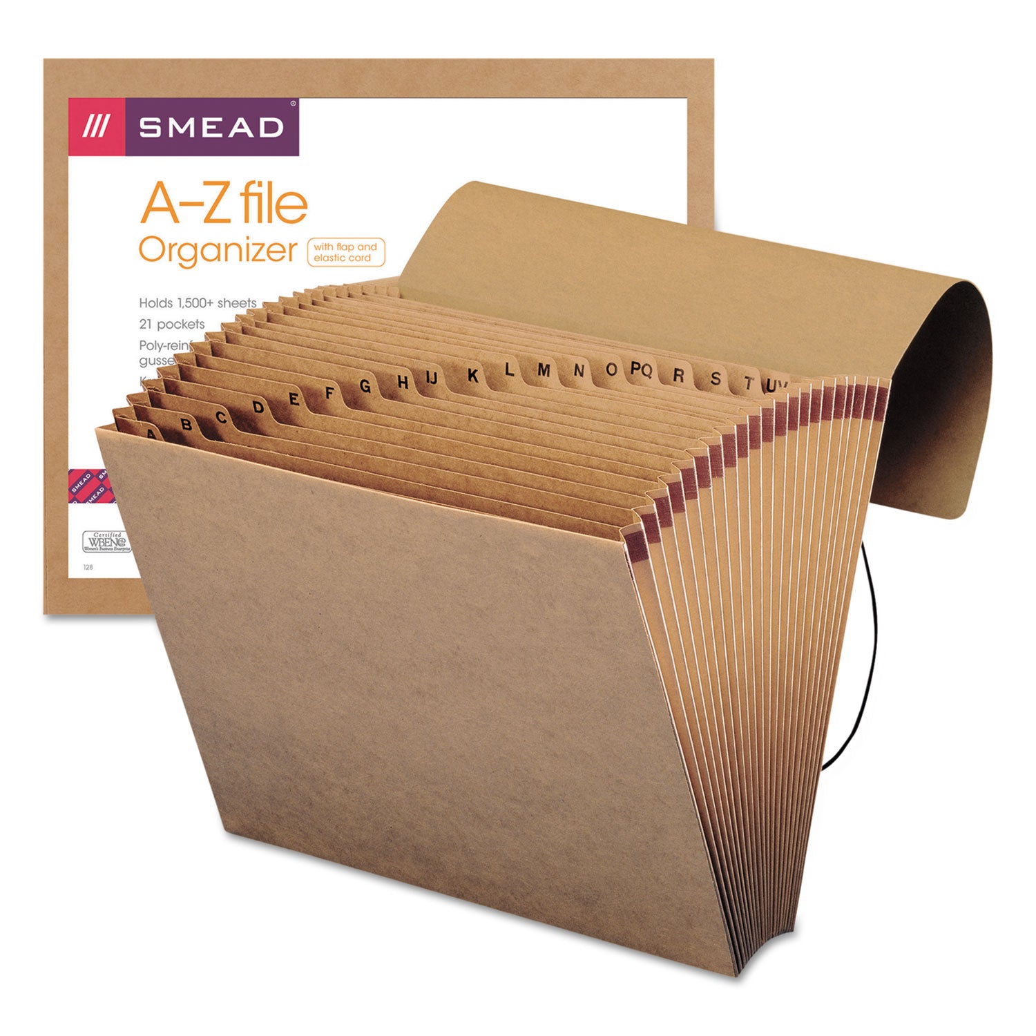 Smead Indexed Expanding Kraft Files, 21 Sections, Elastic Cord Closure, 1/21-Cut Tabs, Letter Size, Kraft (70121)