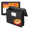 Smead Poly Premium Wallets, 5.25" Expansion, 1 Section, Elastic Cord Closure, Letter Size, Black (71500)