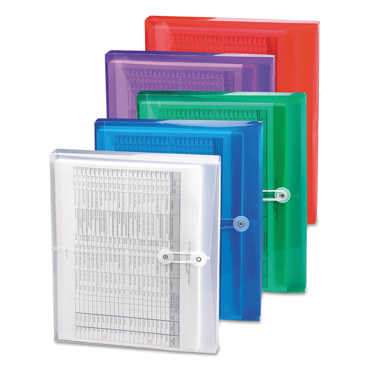 Smead Poly String and Button Interoffice Envelopes, Open-Side (Horizontal), 9.75 x 11.63, Transparent Blue, 5/Pack (89522)