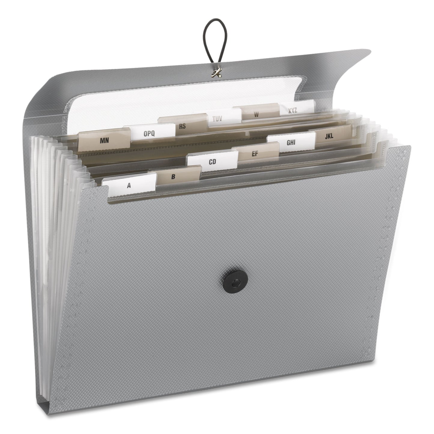 Smead Step Index Organizer, 12 Sections, Cord/Hook Closure, 1/6-Cut Tabs, Letter Size, Silver (70903)