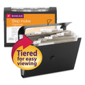 Smead Step Index Organizer, 12 Sections, Cord/Hook Closure, 1/6-Cut Tabs, Letter Size, Black (70901)