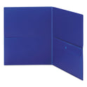 Smead Poly Two-Pocket Folder with Security Pocket, 11 x 8 1/2, Blue, 5/Pack (87701)