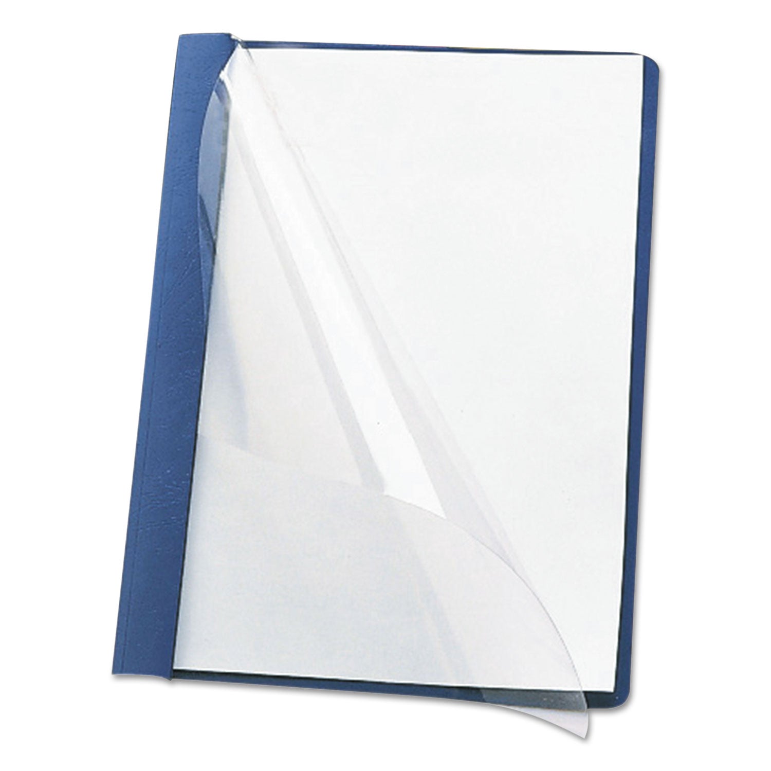 Smead Clear Front Report Cover, Double-Prong Fastener,  0.5" Capacity, 8.5 x 11, Clear/Blue, 25/Box (87452)