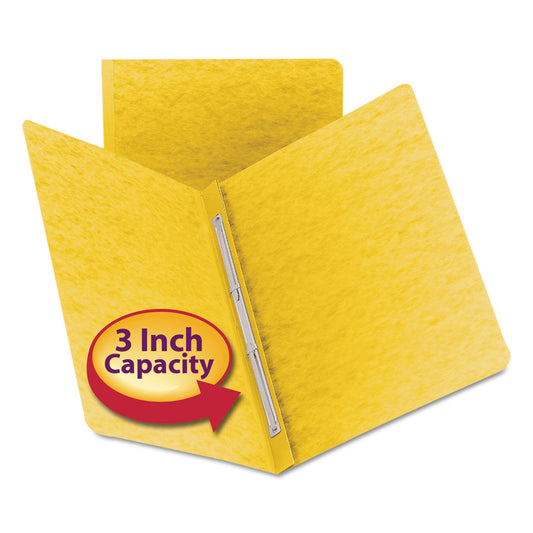 Smead Prong Fastener Premium Pressboard Report Cover, Two-Piece Prong Fastener, 3" Capacity, 8.5 x 11, Yellow/Yellow (81852)