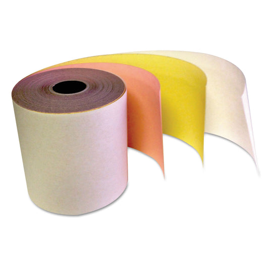 IMPRESO Carbonless Receipt Rolls, 3" x 67 ft, White/Canary/Pink, 5/Pack (341510PK)