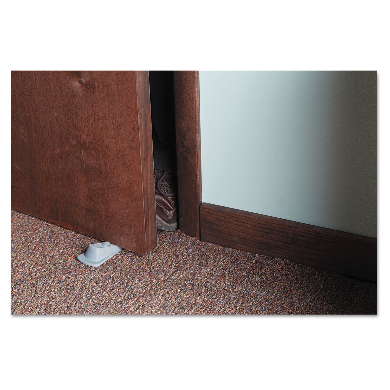 Master Caster Big Foot Doorstop, No Slip Rubber Wedge, 2.25w x 4.75d x 1.25h, Gray (00941)