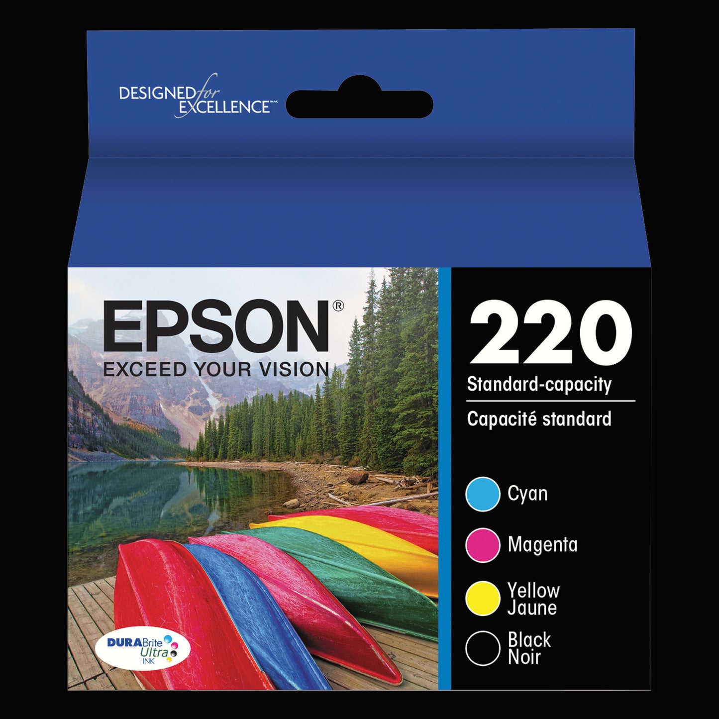 Epson T220120-BCS (220) DURABrite Ultra Ink, Black/Cyan/Magenta/Yellow