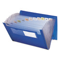 Smead Expanding File With Color Tab Inserts, 9" Expansion, 12 Sections, Elastic Cord Closure, 1/12-Cut Tabs, Letter Size, Blue (70876)