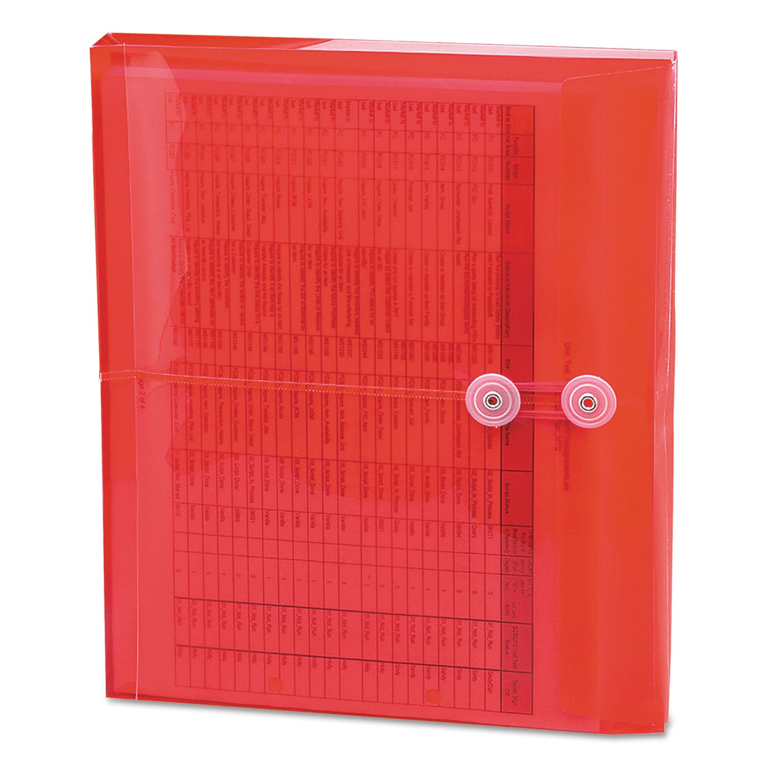 Smead Poly String and Button Interoffice Envelopes, Open-Side (Horizontal), 9.75 x 11.63, Transparent Red, 5/Pack (89527)