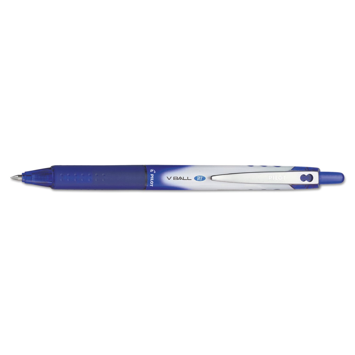 Pilot VBall RT Liquid Ink Roller Ball Pen, Retractable, Extra-Fine 0.5 mm, Blue Ink, Blue/White Barrel (26107)