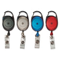 Advantus Carabiner-Style Retractable ID Card Reel, 30" Extension, Assorted Colors, 20/Pack (75552)