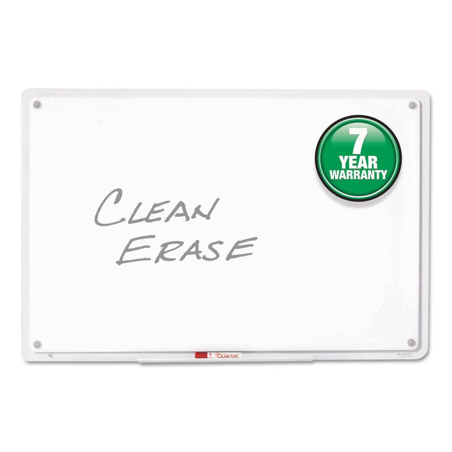 Quartet iQ Total Erase Translucent-Edge Board, 11 x 7, White Surface, Clear Plastic Frame (TM1107)