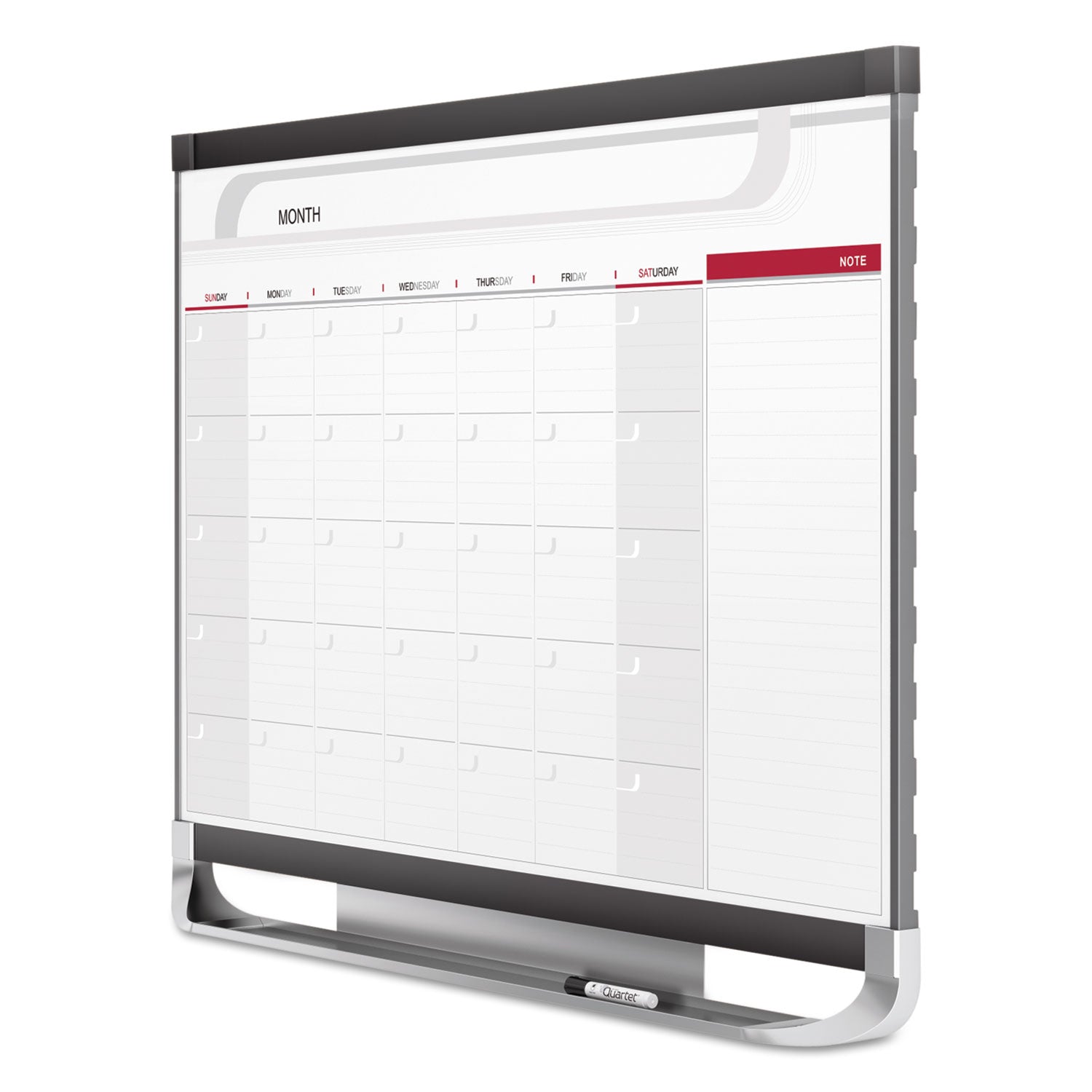 Quartet Prestige 2 Magnetic Total Erase Monthly Calendar, 36 x 24, White Surface, Graphite Fiberboard/Plastic Frame (CP32P2)