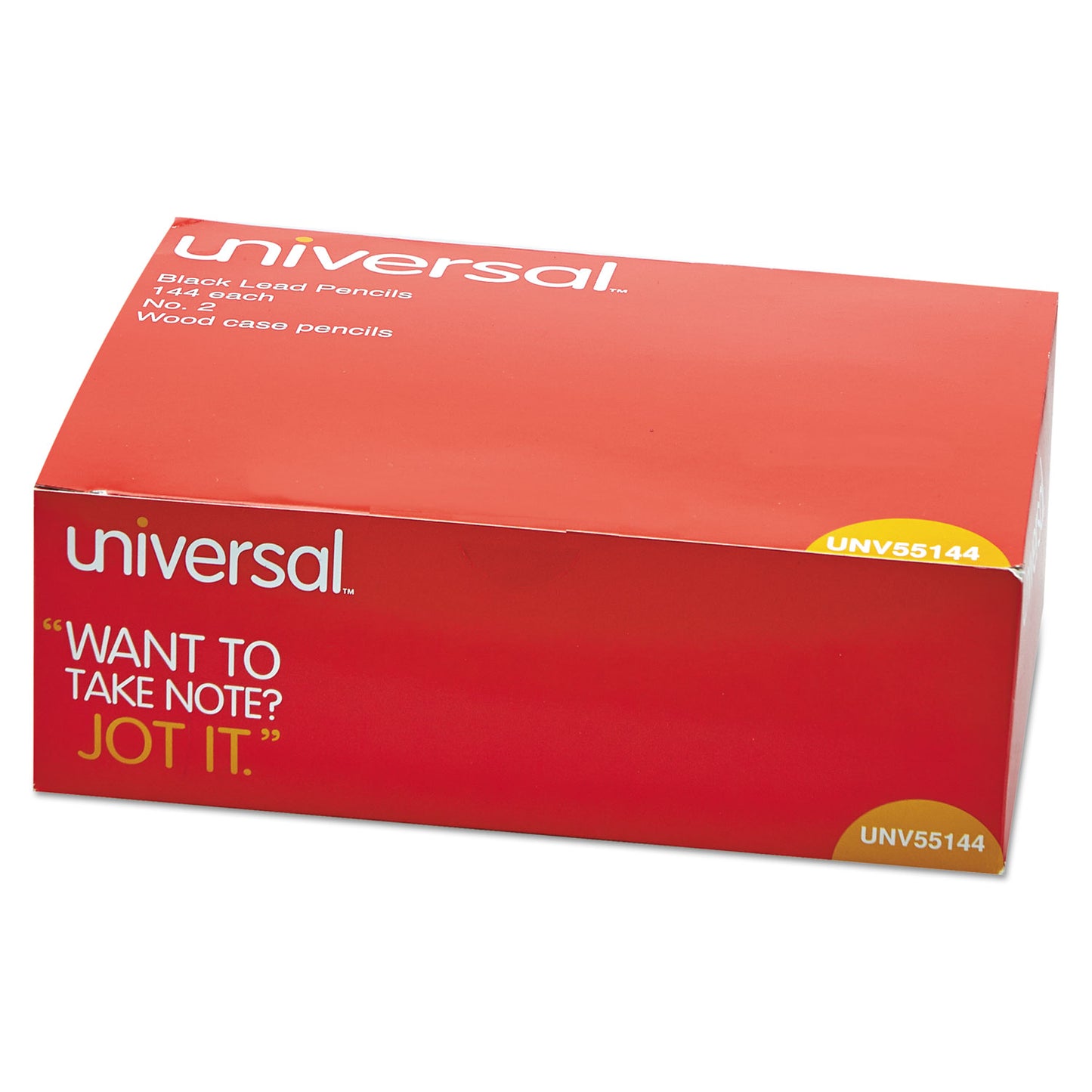 Universal #2 Woodcase Pencil Value Pack, HB (#2), Black Lead, Yellow Barrel, 144/Box (55144)