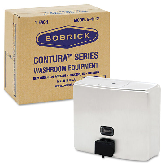 Bobrick ConturaSeries Surface-Mounted Liquid Soap Dispenser, 40 oz, 7 x 3.31 x 6.13, Stainless Steel Satin (4112)