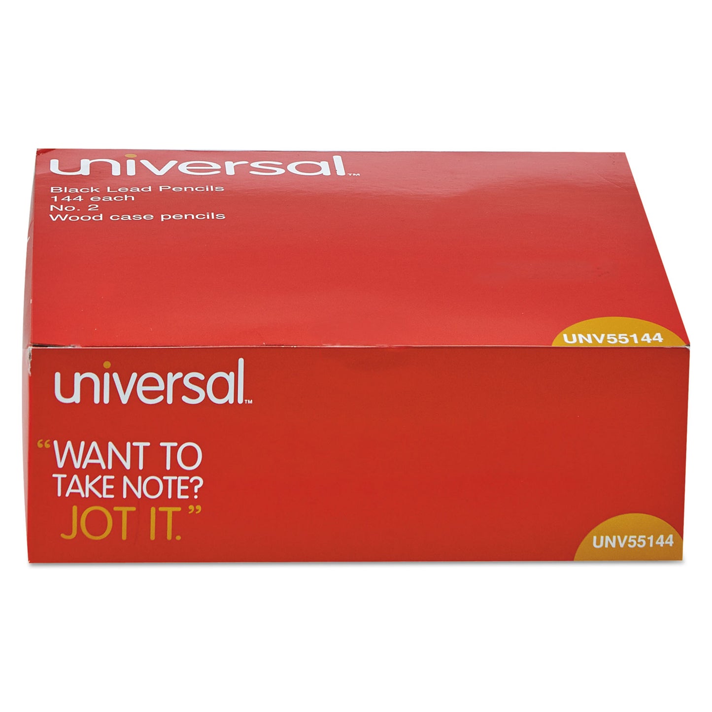 Universal #2 Woodcase Pencil Value Pack, HB (#2), Black Lead, Yellow Barrel, 144/Box (55144)