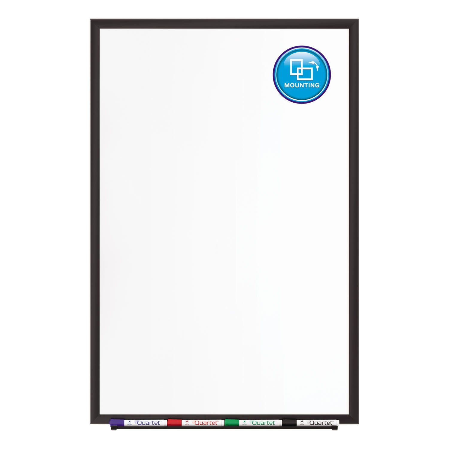 Quartet Classic Series Porcelain Magnetic Dry Erase Board, 36 x 24, White Surface, Black Aluminum Frame (2543B)