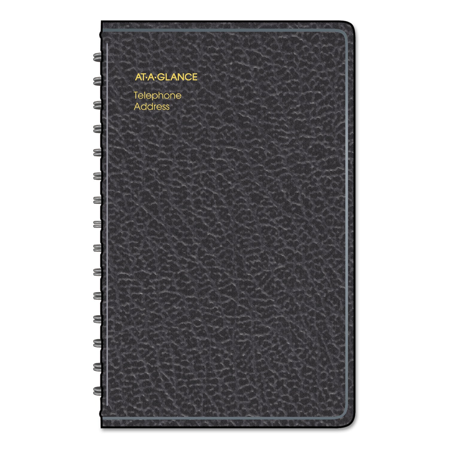 AT-A-GLANCE Telephone/Address Book, 4.78 x 8, Black Simulated Leather, 100 Sheets (8001105)