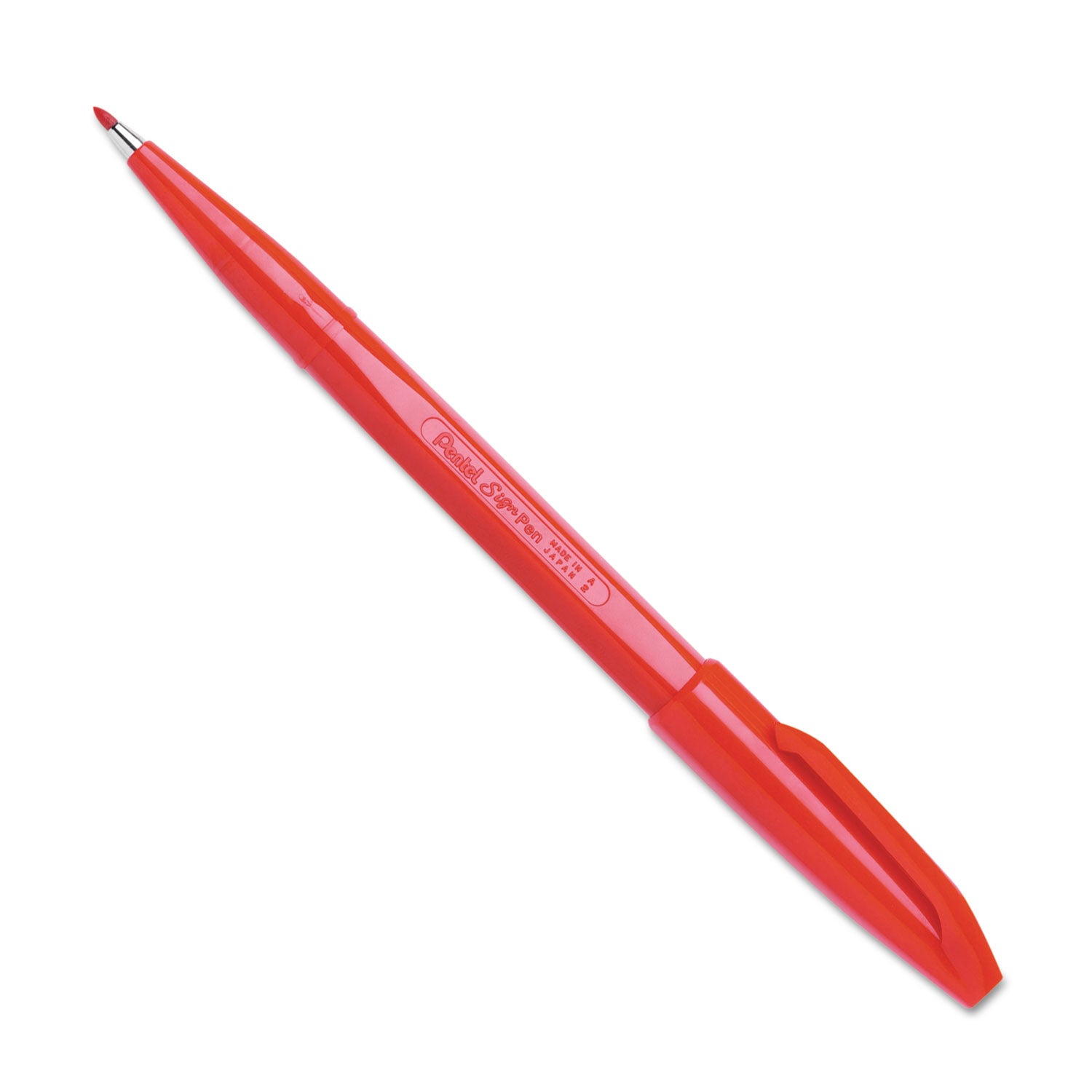 Pentel Arts Sign Pen Fine Point Color Marker, Extra-Fine Bullet Tip, Red, Dozen (S520B)