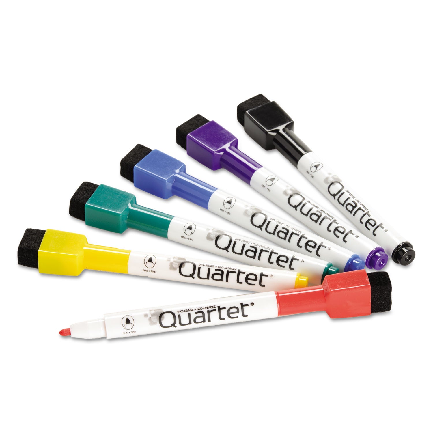 Quartet Low-Odor ReWritables Dry Erase Mini-Marker Set, Fine Bullet Tip, Assorted Classic Colors, 6/Set (51659312)