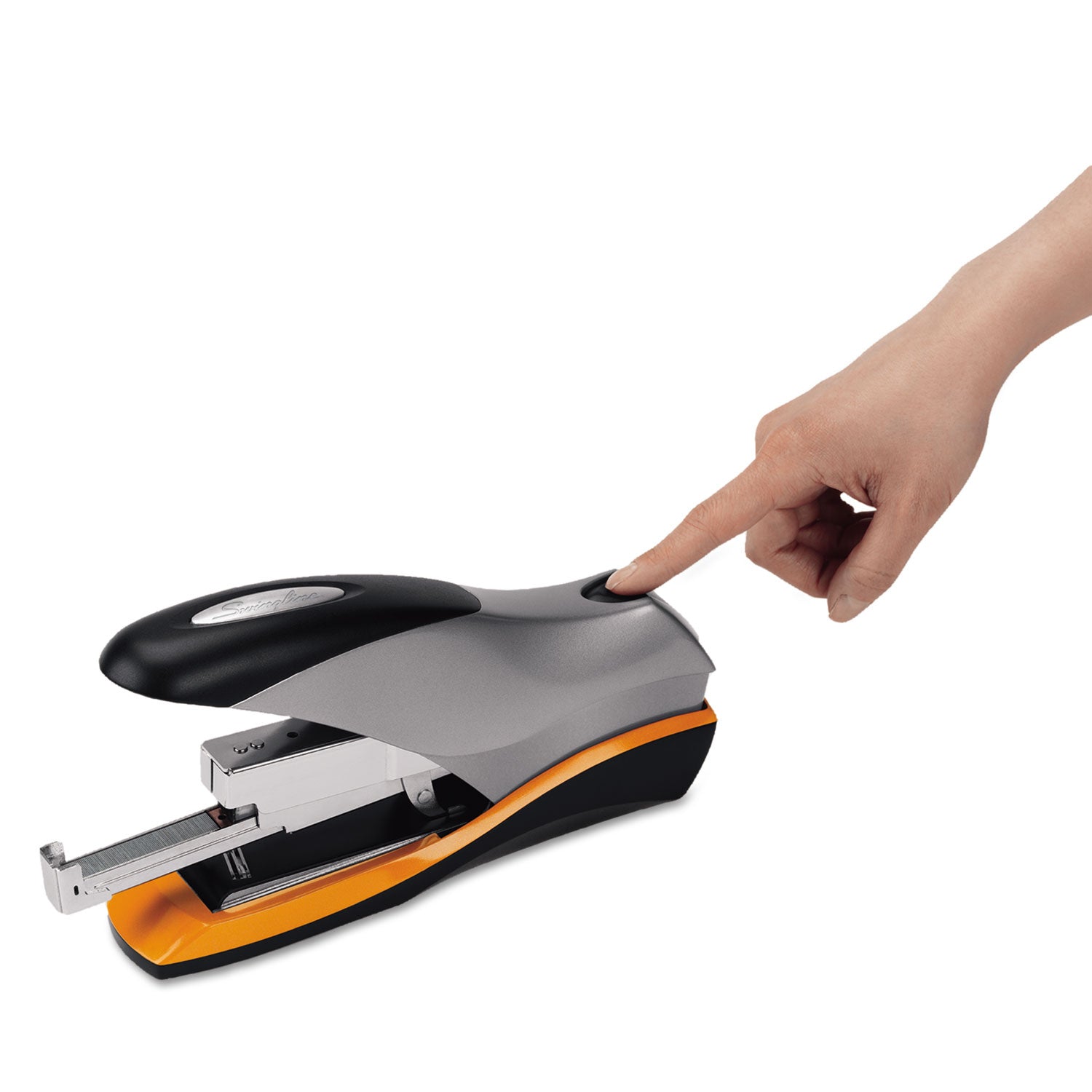 Swingline Optima 70 Desktop Stapler, 70-Sheet Capacity, Silver/Black/Orange (87875)