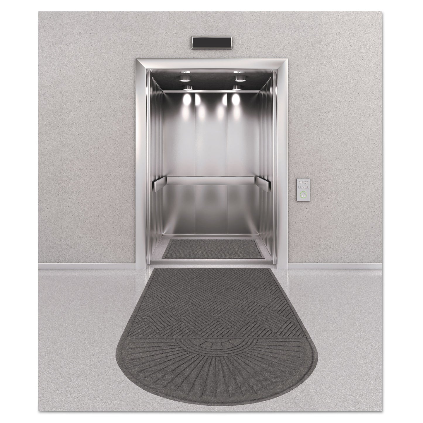 Guardian EcoGuard Diamond Floor Mat, Single Fan, 36 x 72, Charcoal (EGDSF030604)