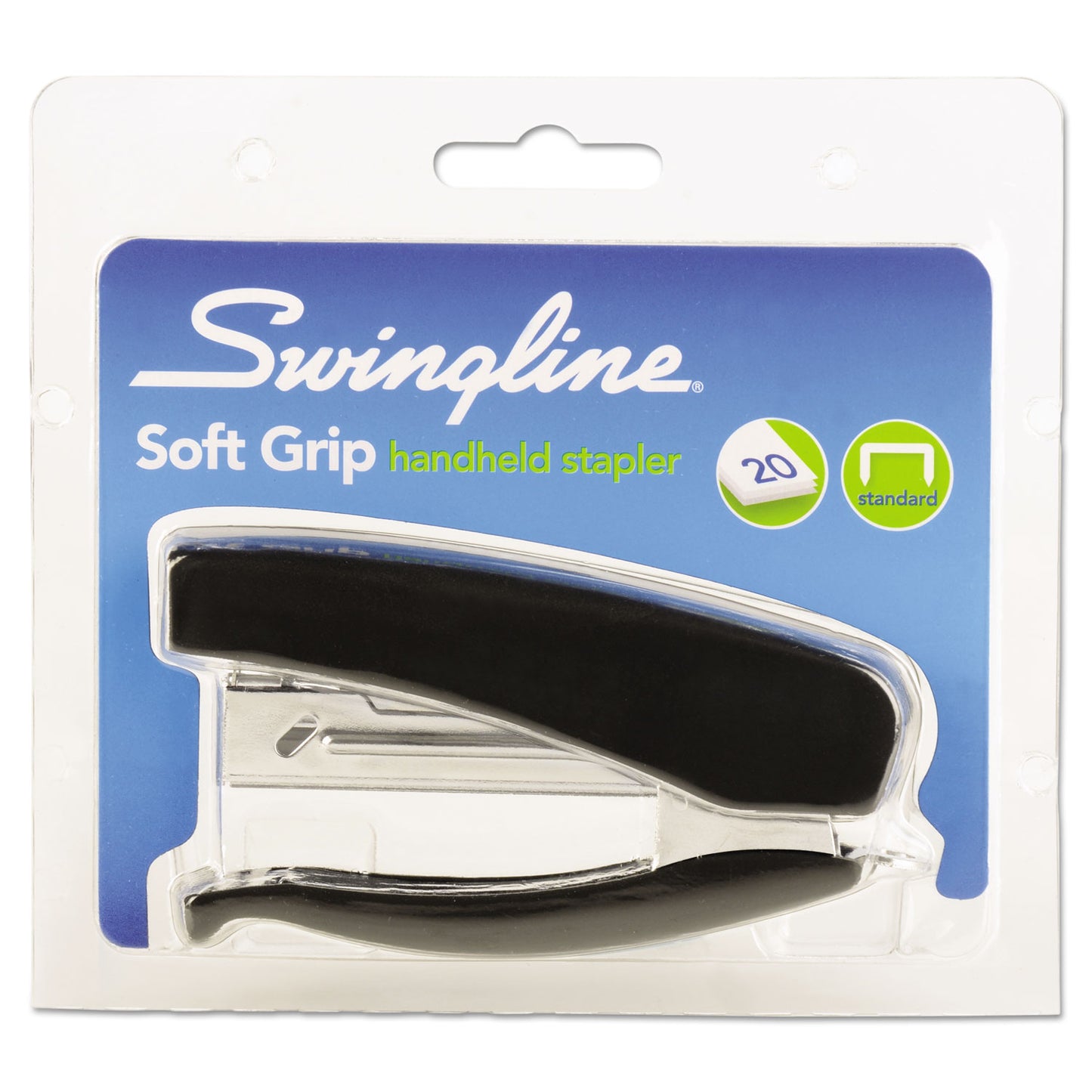 Swingline Soft Grip Half Strip Hand Stapler, 20-Sheet Capacity, Black (09901)