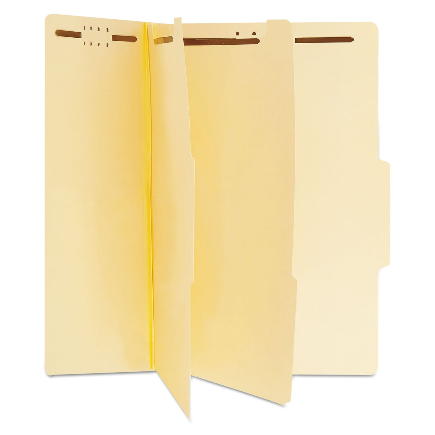 Universal Six-Section Classification Folders, 2" Expansion, 2 Dividers, 6 Fasteners, Letter Size, Manila Exterior, 15/Box (10300)