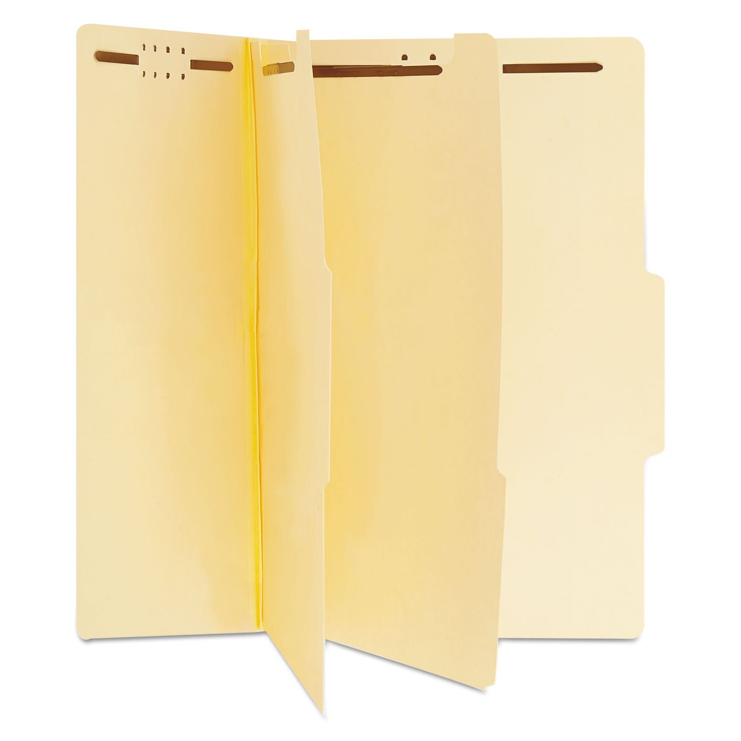 Universal Six-Section Classification Folders, 2" Expansion, 2 Dividers, 6 Fasteners, Letter Size, Manila Exterior, 15/Box (10300)