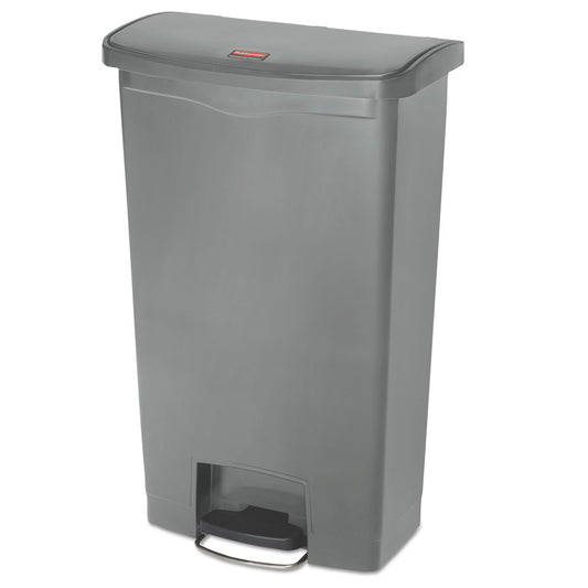 Rubbermaid Commercial Slim Jim Streamline Resin Step-On Container, Front Step Style, 18 gal, Polyethylene, Gray (1883604)