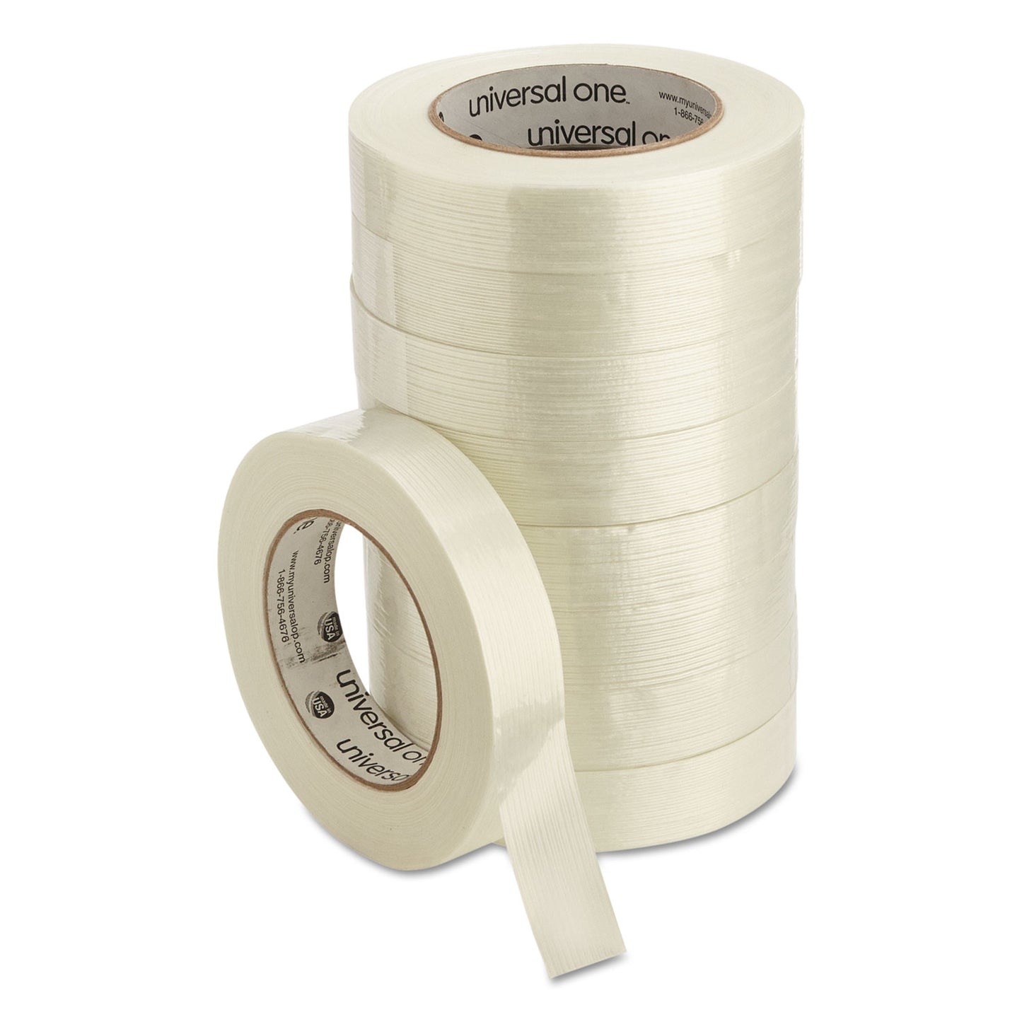 Universal 190# Medium Grade Filament Tape, 3" Core, 24 mm x 54.8 m, Clear (78001)