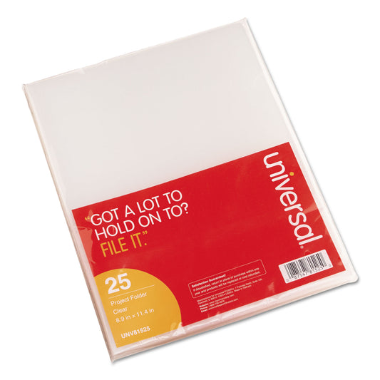 Universal Project Folders, Letter Size, Clear, 25/Pack (81525)