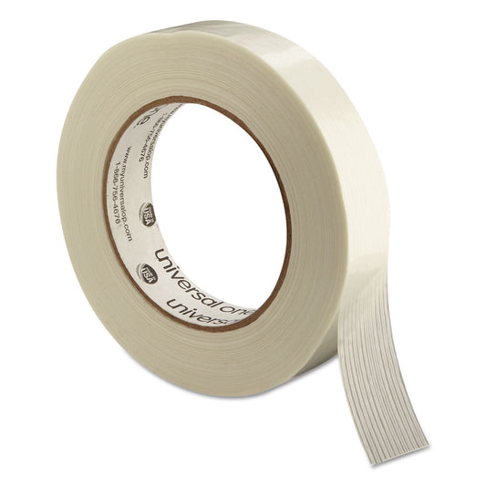 Universal 190# Medium Grade Filament Tape, 3" Core, 24 mm x 54.8 m, Clear (78001)