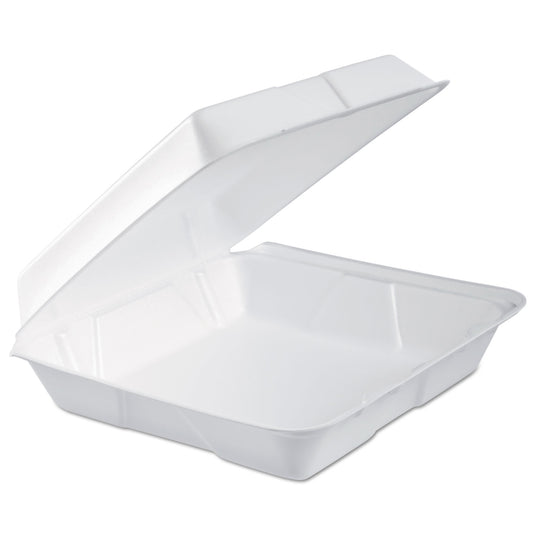 Dart Foam Hinged Lid Container, Performer Perforated Lid, 9.3 x 9.5 x 3, White, 100/Bag, 2 Bag/Carton (95HTPF1R)