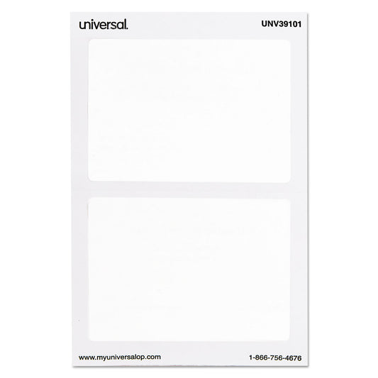 Universal Plain Self-Adhesive Name Badges, 3 1/2 x 2 1/4, White, 100/Pack (39101)