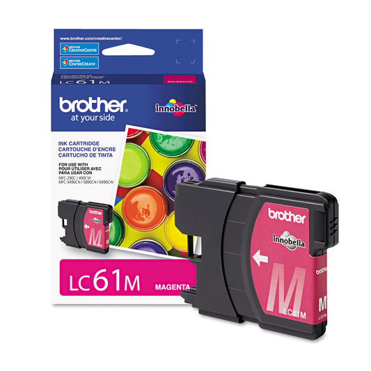 Brother LC61M Innobella Ink, 325 Page-Yield, Magenta