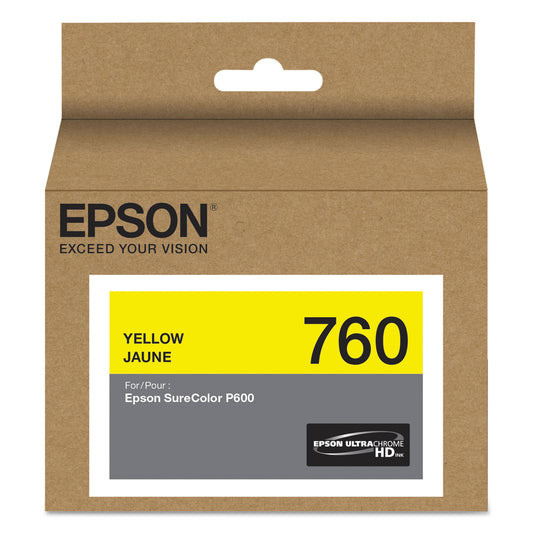 Epson T760420 (760) UltraChrome HD Ink, Yellow