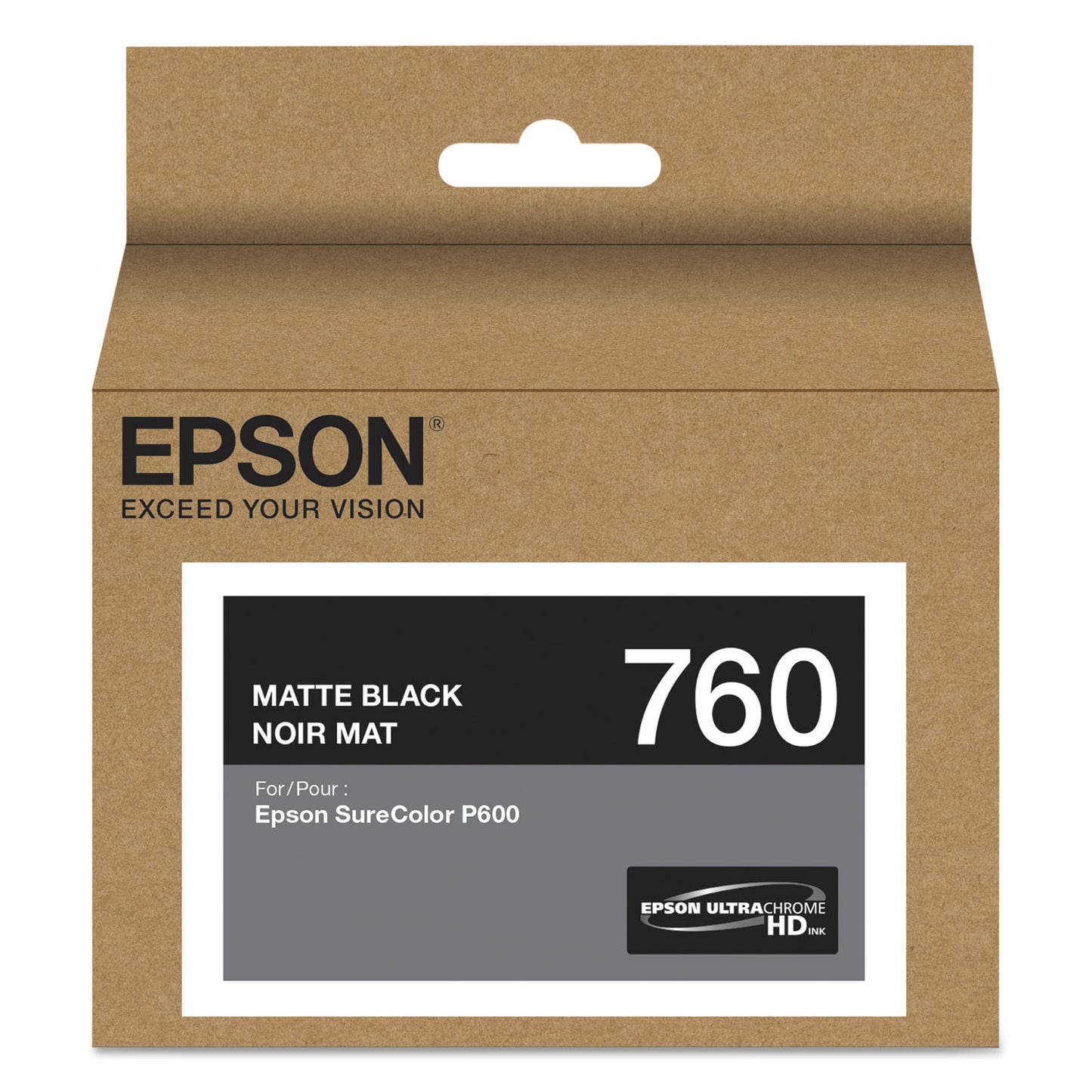 Epson T760820 (760) UltraChrome HD Ink, Matte Black