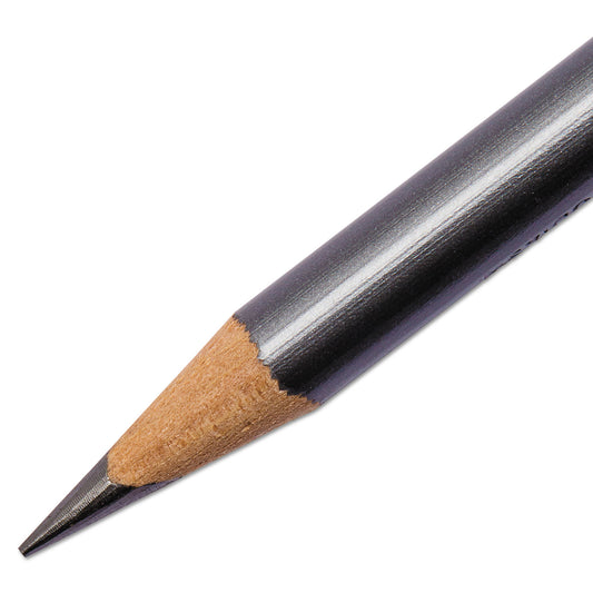 Prismacolor EBONY Sketching Pencil, 4 mm, 2B, Jet Black Lead, Black Matte Barrel, Dozen (14420)