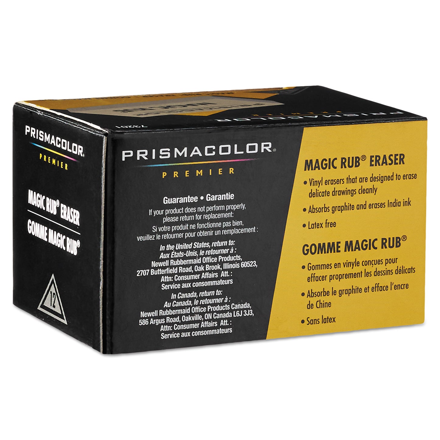 Prismacolor MAGIC RUB Eraser, For Pencil/Ink Marks, Rectangular Block, Medium, Off White, Dozen (73201)