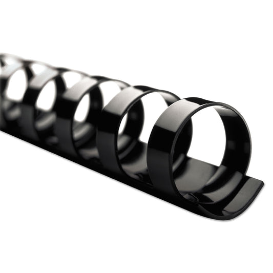 GBC CombBind Standard Spines, 1/4" Diameter, 25 Sheet Capacity, Black, 100/Box (4000020)