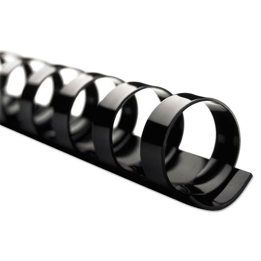 GBC CombBind Standard Spines, 3/8" Diameter, 60 Sheet Capacity, Black, 100/Box (4000044)