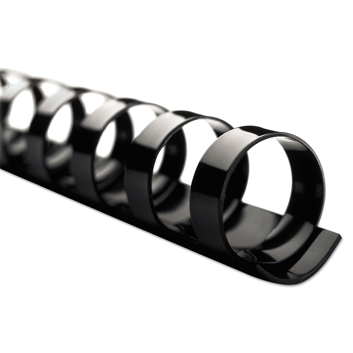 GBC CombBind Standard Spines, 1/2" Diameter, 90 Sheet Capacity, Black, 100/Box (4000068)