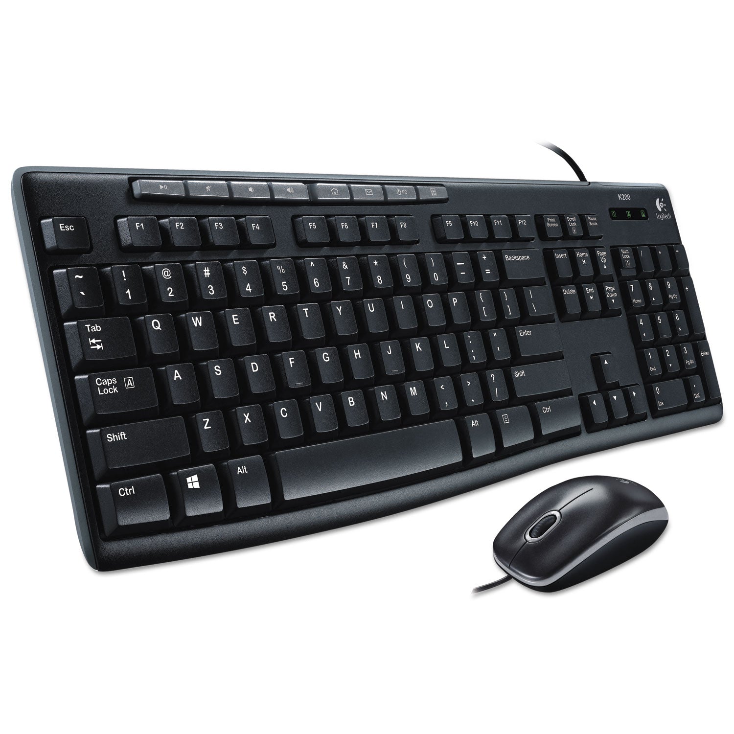 Logitech Wired Media Combo MK200, USB 2.0, Black (920002714)