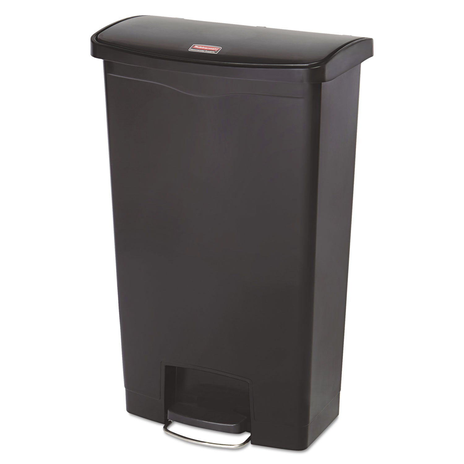 Rubbermaid Commercial Slim Jim Streamline Resin Step-On Container, Front Step Style, 18 gal, Polyethylene, Black (1883613)