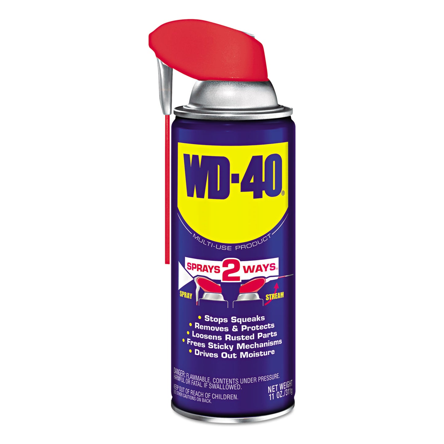 WD-40 Smart Straw Spray Lubricant, 11 oz Aerosol Can, 12/Carton (490040)