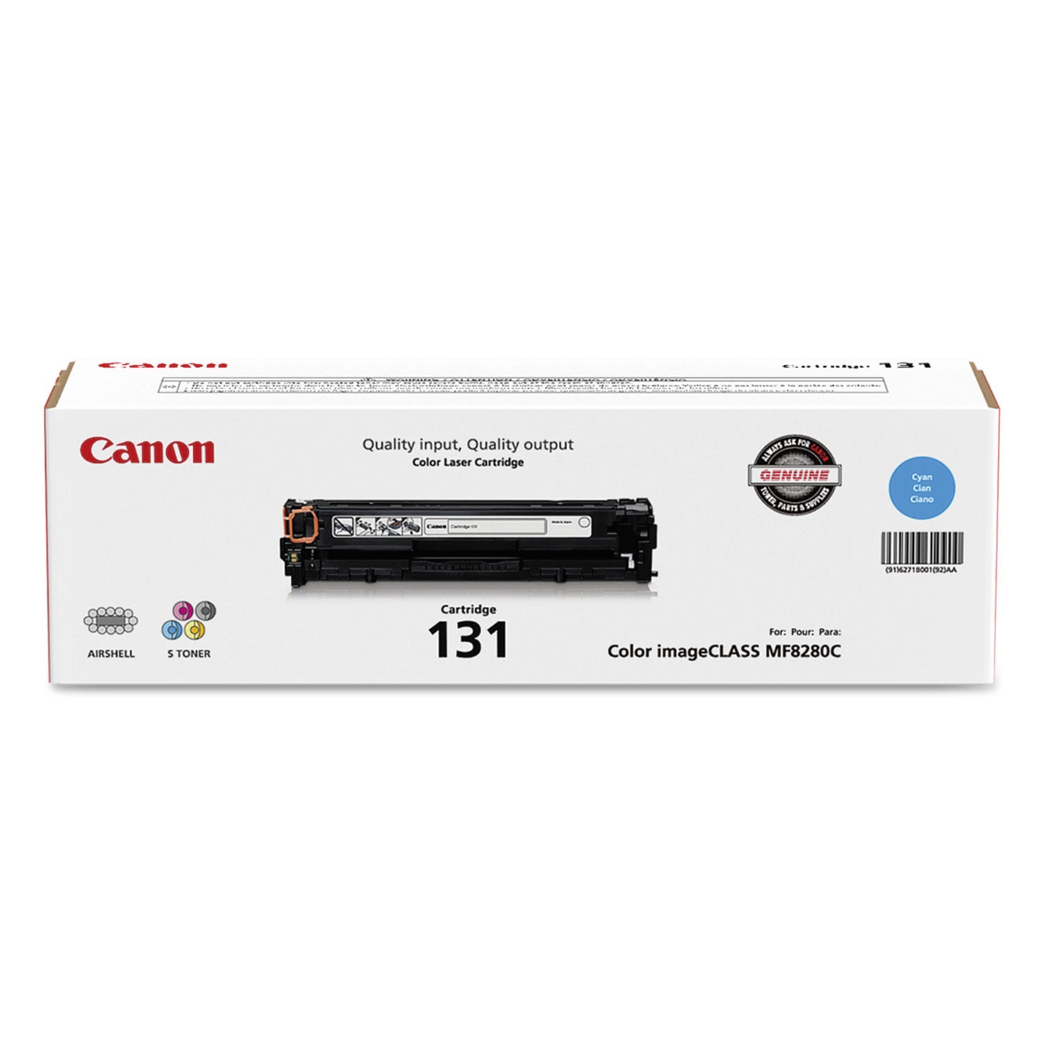 Canon 6271B001 (CRG-131) Toner, 1,500 Page-Yield, Cyan