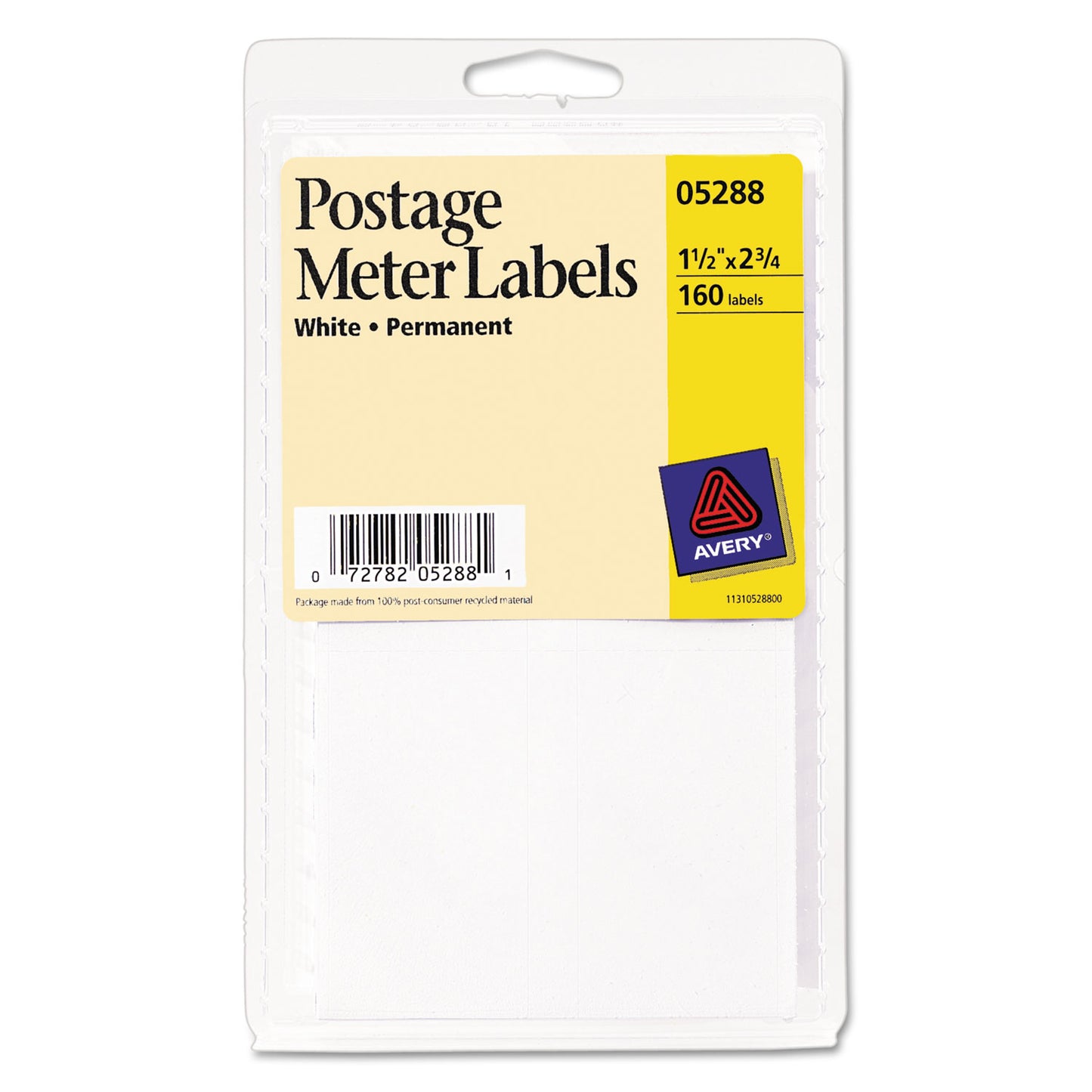 Avery Postage Meter Labels For Pitney-Bowes Postage Machines, 1.5 x 2.75, White, 4/Sheet, 40 Sheets/Pack, (5288) (05288)