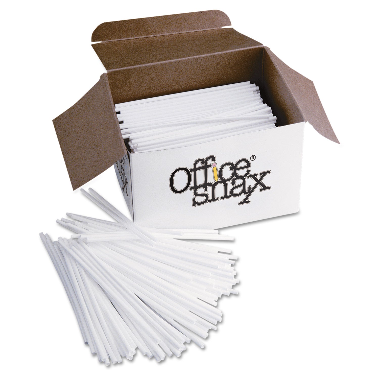 Office Snax Plastic Stir Sticks, 5", White, 1,000/Box (STR5)