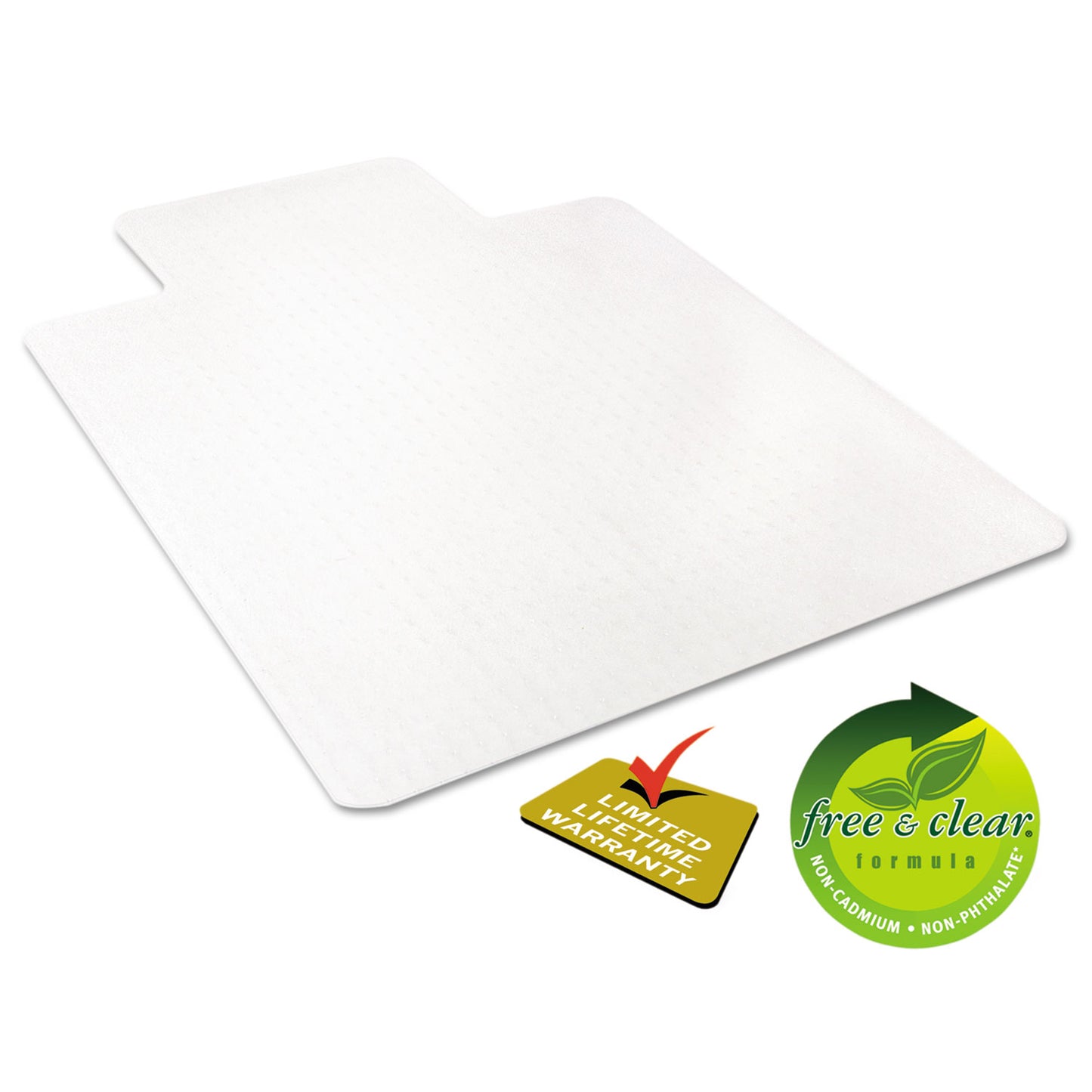 Deflecto EconoMat Occasional Use Chair Mat, Low Pile Carpet, Flat, 36 x 48, Lipped, Clear (CM11112)